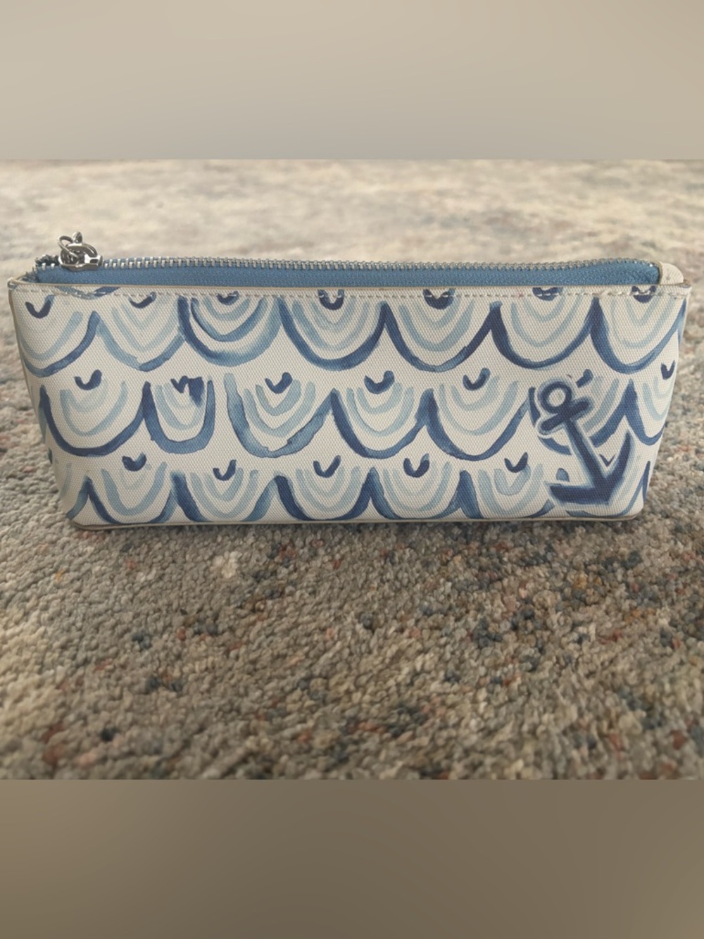 Brighton Blue & White Nautical Anchor Pencil Case
